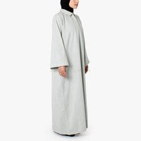 Robe Abaya personnalisée pour femmes musulmanes, col chemise, design boutonné, Abaya islamique pour femmes, coupe ample, manches longues, tenue modeste