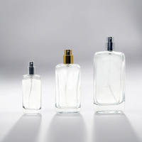 Flacon de parfum vide de luxe en gros pour fabricants, atomiseur pulvérisateur transparent rectangulaire ou rond, 25ml 50ml 100ml