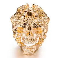 Halloween Day Punk Gothic Vintage Silver Dragon Head Skull Index Finger Ring Skull Head Finger Rings for Mens Jewelry