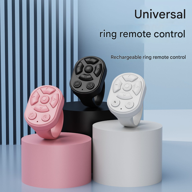 For Tik Tok Remote Control Self-timer Mobile Camera Lazy Person Self-timer Video Remote Control Fingertip Ring