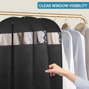 Foldable Non Woven Clothes Dust <b>Cover</b> Hanging Dress Coat Garment Suit Bag With Zipper Custom Logo Available - Product Image 3