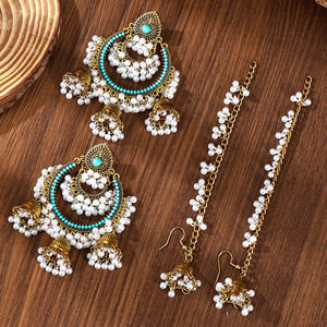 Pendientes Largos con Flecos y Campanas de Estilo Indio, Inspirados en la Cultura Tribal Bohemia, en Tono Dorado, con <span class=keywords><strong>Cadena</strong></span> para el Cabello - Product Image 3