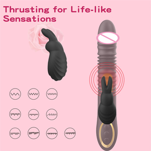 Vibrador de Conejo Recargable de Silicona Suave, 10 Velocidades, Calefacción, Impermeable, Juguetes Sexuales Gigantes, Dildos Largos y Enormes para Mujeres - Product Image 2