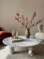 Design exceptionnel Moderne pas cher Luxe Personnalisé promotionnel populaire salon Meubles Côté table basse en marbre