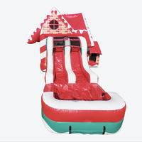Casa Inflable Navideña Combinada - Material de PVC para Uso Comercial en Exteriores