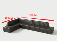 Hochwertige benutzer definierte Größe und Farbe kommerzielle Verwendung U-förmige Nachtclub Restaurant Möbel Leder Stand Sofa Sitz gelegenheiten