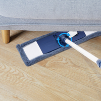 Serpillère plate en microfibre BOOMJOY pour le nettoyage des sols, avec manche télescopique pour les sols en bois dur, carrelage, stratifié et vinyle