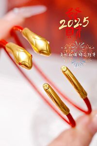 Xinfly Brazalete de Acero con Oro 24K, Rubí y Moissanita, Diseño de Serpiente de la Suerte, Cadena de Moda, Joyería de Regalo para Parejas, ¡Gran Venta! - Product Image 3