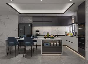 Gabinetes de Cocina Modulares de Madera Lacada en Negro Mate Personalizados 2024, Gabinete de Almacenamiento de Cocina, Gabinetes de Cocina Listos para Armar - Product Image 2