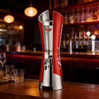Distributeur de Boissons Portable 3L avec Logo Personnalisé et Tube à Glace pour Bar, Fête, Restaurant - Vente en Gros