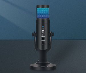 Microphone à condensateur pour téléphone portable, ordinateur, diffusion en direct, enregistrement K-song, microphone de jeu avec support et éclairage RGB coloré à effet de respiration - Product Image 4