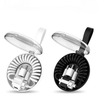 Kit de Adaptador de Carga USB Multifuncional para Viajes, Cable Transparente con Resorte, Convertidor USB y Juego de Cables de Carga C-C de 60W