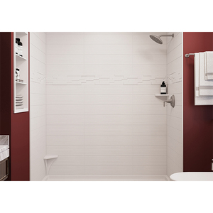 Nhà máy trực tiếp 6 "x 24" xếp chồng lên nhau tầm nhìn với không thể thiếu Mỹ thiết kế nuôi cấy Đá Cẩm Thạch tắm tấm Tường bồn tắm bao quanh - Product Image 2