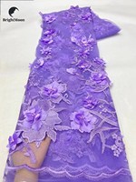Nouvelle dentelle florale brodée de perles, tissu en dentelle Chantilly, applique en tulle, 100% polyester, largeur 125-130 cm, pour robes