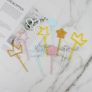 Plastic Cake Toppers Heart Star Crown Birthday Decoration Reusable - Product Image 1