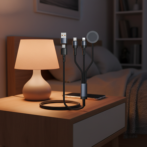 Cable de <span class=keywords><strong>Carga</strong></span> Múltiple 3 en 2 con <span class=keywords><strong>Cargador</strong></span> Magnético para Reloj, Compatible con <span class=keywords><strong>Apple</strong></span> Watch Serie <span class=keywords><strong>11</strong></span>, <span class=keywords><strong>iPhone</strong></span> y Samsung, Cable USB Tipo C - Product Image 1