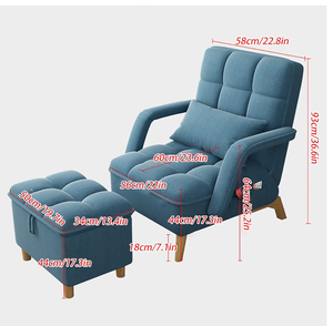 كرسي عملي ساخن مبطن بالكامل بغرفة معيشة مع مسند للقدمين قابل للتعديل لغرفة المعيشة - Product Image 2