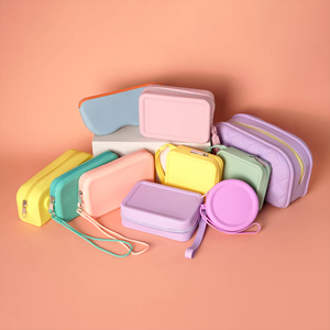 Eco-Friendly Portable Mini Purse Coin Pouch Fashionable Lady's Silicone Rubber Pencil Case Zipper Closure <b>Makeup</b> Accessory - Product Image 1