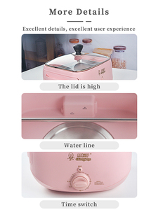 Vaporizador eléctrico de alimentos multifunción cuadrado Rosa familiar para cocinar - Product Image 3