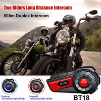 Intercom sans fil pour casque de moto 6 Riders, portée 1800M, étanche IP67, casque interphone BT18