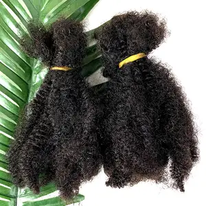 Hot Selling Afro Kinky Bulk Human Hair 12A Brazilian Hair Remy Afro Kinky Bulk Human Hair For Braiding Dreadlock