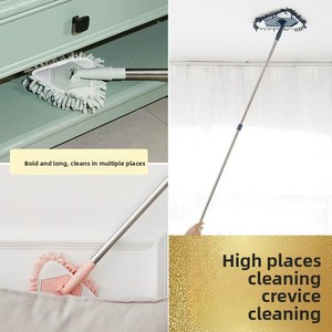 Microfibra ciniglia triangolo Mop con maniglia telescopica in acciaio rettangolo palo per il vetro del soffitto di pulizia delle finestre disponibili 2 dimensioni - Product Image 5
