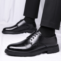 Mocassins à lacets avec plateforme, dessus en cuir de vache véritable, amorti, respirants et antidérapants