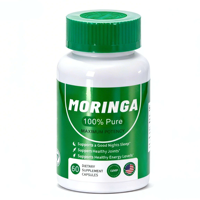 Kapsul Daun Moringa Murni 100% Berkualitas Tinggi, Ekstrak Herbal yang Diekstrak dengan Pelarut, Vitamin Alami Superfood untuk Dewasa