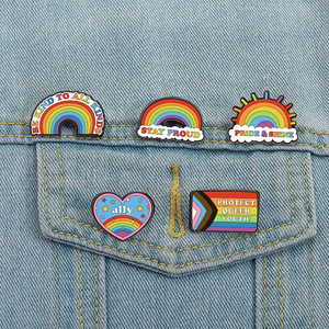 Arcobaleno colorato soggiorno orgoglioso spilla smalto essere <span class=keywords><strong>gentile</strong></span> con tutti i tipi spilla distintivo gioielli accessori regalo per gli amici all'ingrosso - Product Image 2