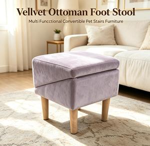 Factory Supply Convertible Pet Stairs Stool 2-in-1 Foldable Wooden <b>Dog</b> Steps for Couch <b>Bed</b> Support Custom Logo & Color - Product Image 1