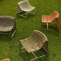 Canapé d'extérieur en corde tressée, table basse, chaise individuelle en alliage d'aluminium, mobilier de jardin pour patios, balcons, loisirs, résistant à l'eau