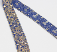 5cm Style ethnique dentelle ruban losange paillettes broderie garniture doré filaire code à barres pour vêtements chaussures écologique