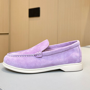 Pantuflas de Piel de Oveja, Diseño de Color Sólido, Suela de Goma, Cierre con Cordones, Forro de Cuero Genuino Cómodos Zapatos Casuales de Punta Plana Antideslizantes - Product Image 4