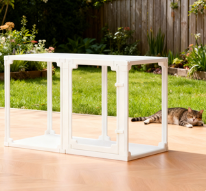 Clôture de sécurité transparente panoramique pour animaux de compagnie de petite taille, 120 cm, en plastique, motif de tente, bouton pour une utilisation en intérieur - Product Image 3