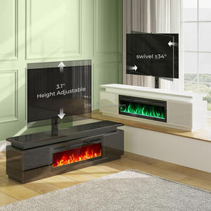 Muebles de <span class=keywords><strong>sala</strong></span> de estar de lujo, mueble de TV de madera, chimenea <span class=keywords><strong>eléctrica</strong></span> moderna con soporte de TV de mármol MDF - Product Image 2