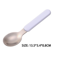 Ensemble de couverts pour enfants Mepal Mio 3 pièces (fourchette cuillère) pour 12 mois, plastique, portable, rose foncé