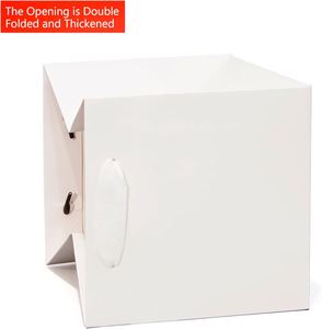 Durable Recyclable Kraft Paper Square Shopping Bags Flexographic Printed <b>Ribbon</b> Handles for Sushi Chocolate Gift Promotion Fast - Product Image 3