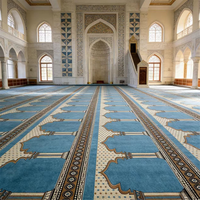 Tapis de prière islamique Axminster haute densité avec logo personnalisé, ignifuge, à poils ras, pour la maison et la mosquée