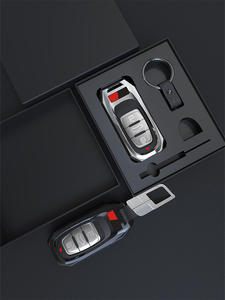 Alliage de zinc argent voiture porte-clés couverture étui à clés intelligent pour <span class=keywords><strong>Audi</strong></span> <span class=keywords><strong>A1</strong></span> A3 Q2L Q3 S3 S5 S6 R8 TT TTS Q7 Q5 A6 - Product Image 5
