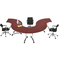 Table de conférence pliante incurvée en forme de S pour la formation et le bureau Table d'étude en bois pliable et mobile