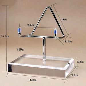 Hình vuông rõ ràng <span class=keywords><strong>Acrylic</strong></span> hiển thị đứng chủ với điều chỉnh kim loại cánh tay - Product Image 4