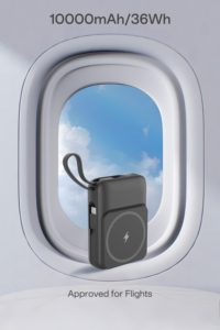 Power Bank Wireless 10000mAh 22W PD con Cavo Integrato, 4 Uscite USB C e USB A, Display LED, <span class=keywords><strong>Caricabatterie</strong></span> Portatile per Viaggi e Ufficio - Product Image 3