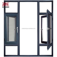 Ventana Abatible de Alta Resistencia de Aleación de Aluminio con Doble Vidrio Templado y Malla de Acero Inoxidable