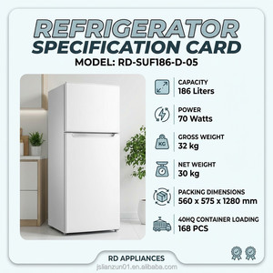 OEM 186L Solar Powered Refrigerator 12V 24V <b>Compressor</b> Double Door <b>Fridge</b> With Independent Freezer for Household 186L Optimized - Product Image 5