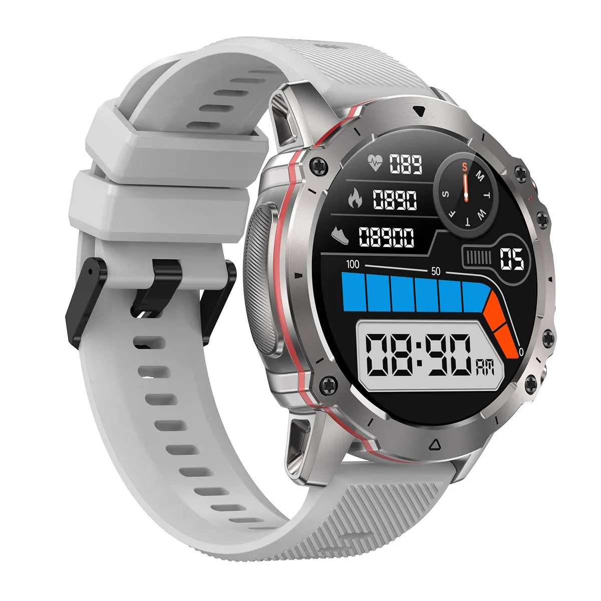 Ak56 jam tangan pintar Full Touch bulat, jam tangan pintar layar warna panggilan Bt kategori tahan air fitur penuh
