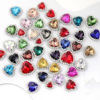 Pierre de strass en cristal de haute qualité, chaîne de pierres, diamant à coller, serti à griffes, cœur plat, 12 facettes, verre AB, strass pour robe DIY