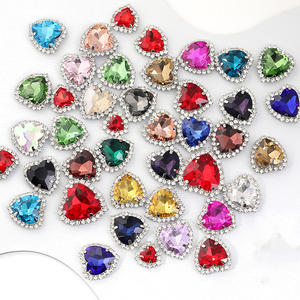 คริสตัลคุณภาพสูง รูปหัวใจ แบบติดกาว 12 เหลี่ยม กระจก AB สำหรับตกแต่งชุด DIY - Product Image 3