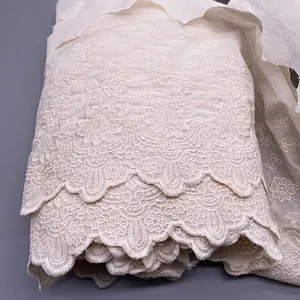 Tela de encaje bordado de algodón, accesorios de ropa, tela de encaje bordado