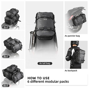 Borsa da Sella Posteriore per Moto Rhinowalk 15L Impermeabile Senza Cuciture Saldate Borsa Laterale Motopack per Avventure in Moto - Product Image 3