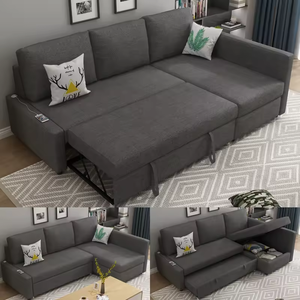 EU European Furniture Pull Out the Bed Modern Convertible <b>Sleeper</b> L-shaped with Storage Recliner Set Furniture - Product Image 2